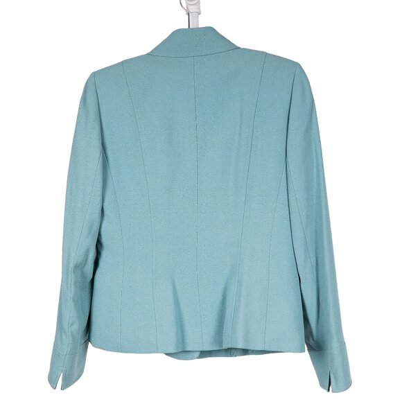 Tahari Arthur Levine Blazer 6 Womens Sea Green Buttons Pockets Career Casual - Picture 5 of 5